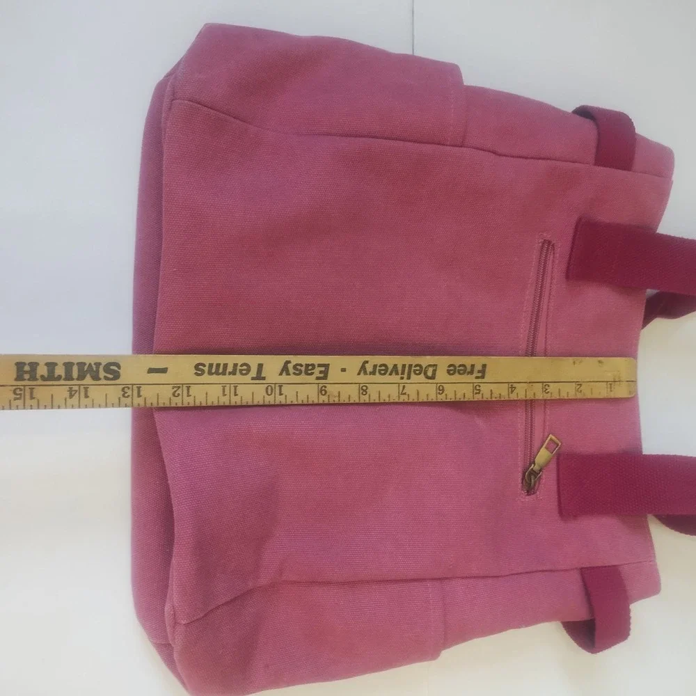 Canvas Tote Bag Raspberry Multi-Pocket Utility Travel Gorpcore